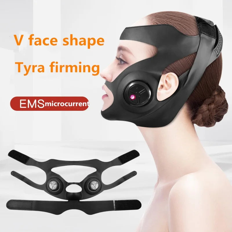 Máquina de levantamiento facial: mascarilla eléctrica para mejillas en forma de V para adelgazar, terapia de levantamiento de líneas en V y vendaje