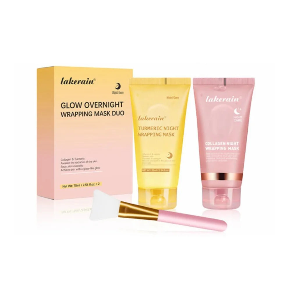 Mascarilla facial hidratante para envolver, cara suave con cepillo, mascarilla de colágeno hidrolizado que reduce la opacidad y reduce la flacidez