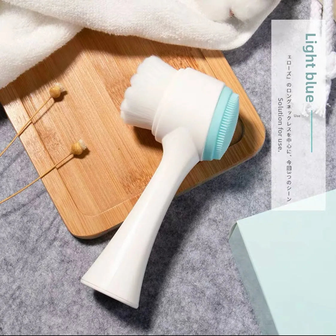 Cepillo de limpieza facial: limpieza profunda, supresión de líneas finas, cerdas de silicona, mango ergonómico, ecológico, exfoliante facial portátil