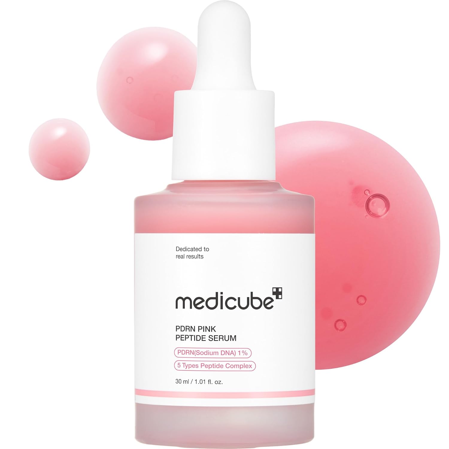 medicube Suero de Péptidos de ADN de Salmón PDRN Rosa, suero de brillo rosa, péptido, niacinamida, hidratante y reafirmante, tono de piel desigual, cuidado de la piel coreana | 1.01 fl.oz. (1.01 fl.oz
