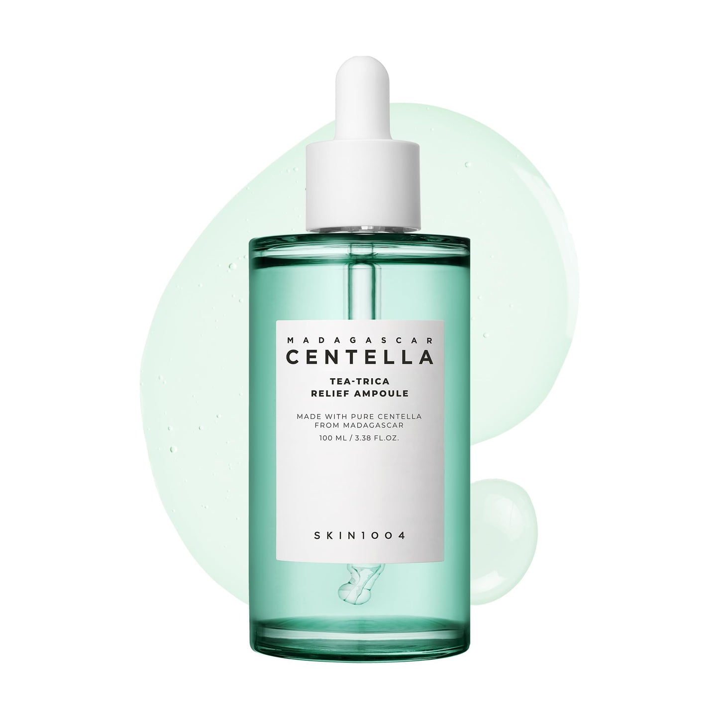 SKIN1004 Madagascar Centella Ampoule 100ml, 3.38 fl.oz, suero facial coreano con Centella Asiática, cuidado hidratante y humectante, suero facial calmante para el equilibrio y brillo de la piel