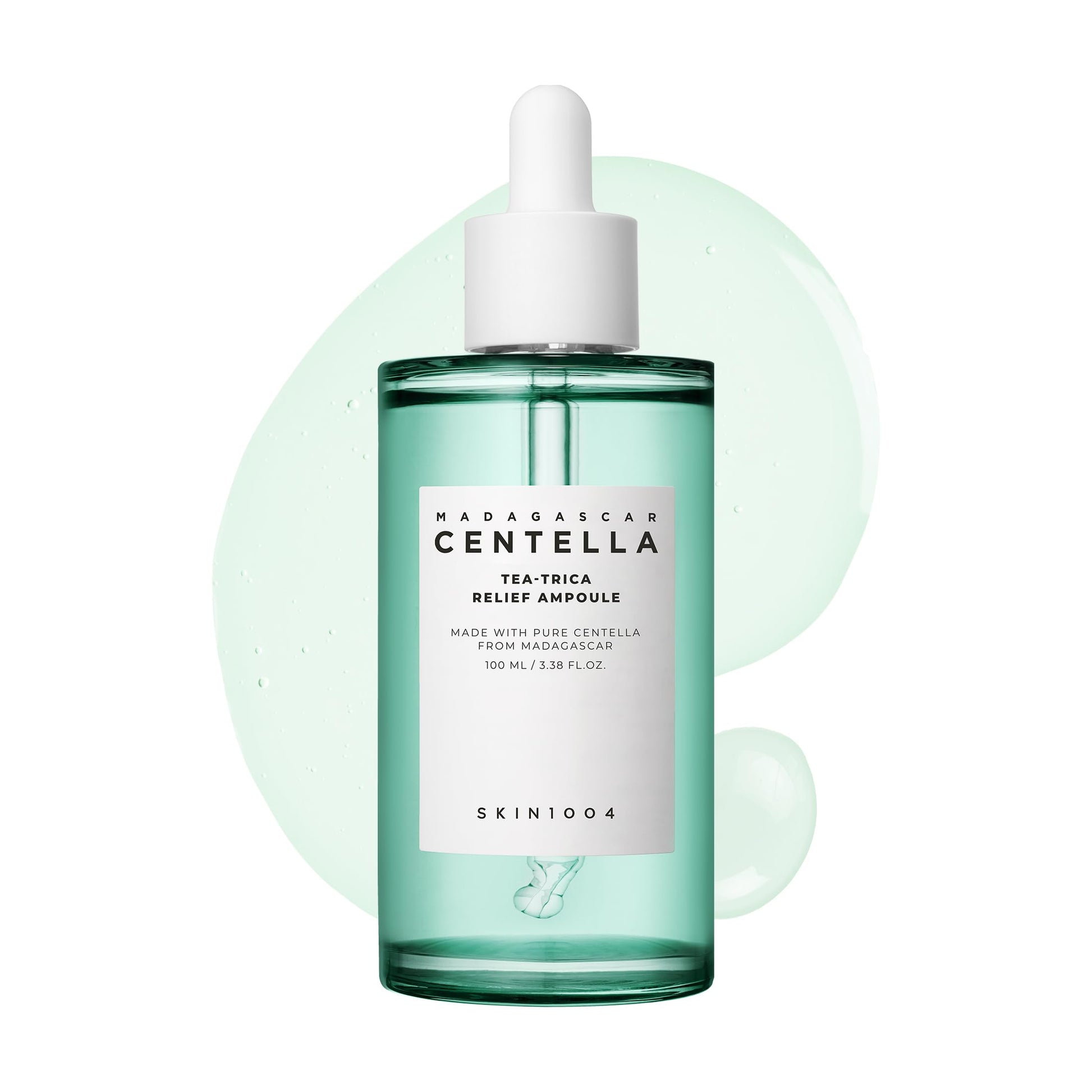 SKIN1004 Madagascar Centella Ampoule 100ml, 3.38 fl.oz, suero facial coreano con Centella Asiática, cuidado hidratante y humectante, suero facial calmante para el equilibrio y brillo de la piel