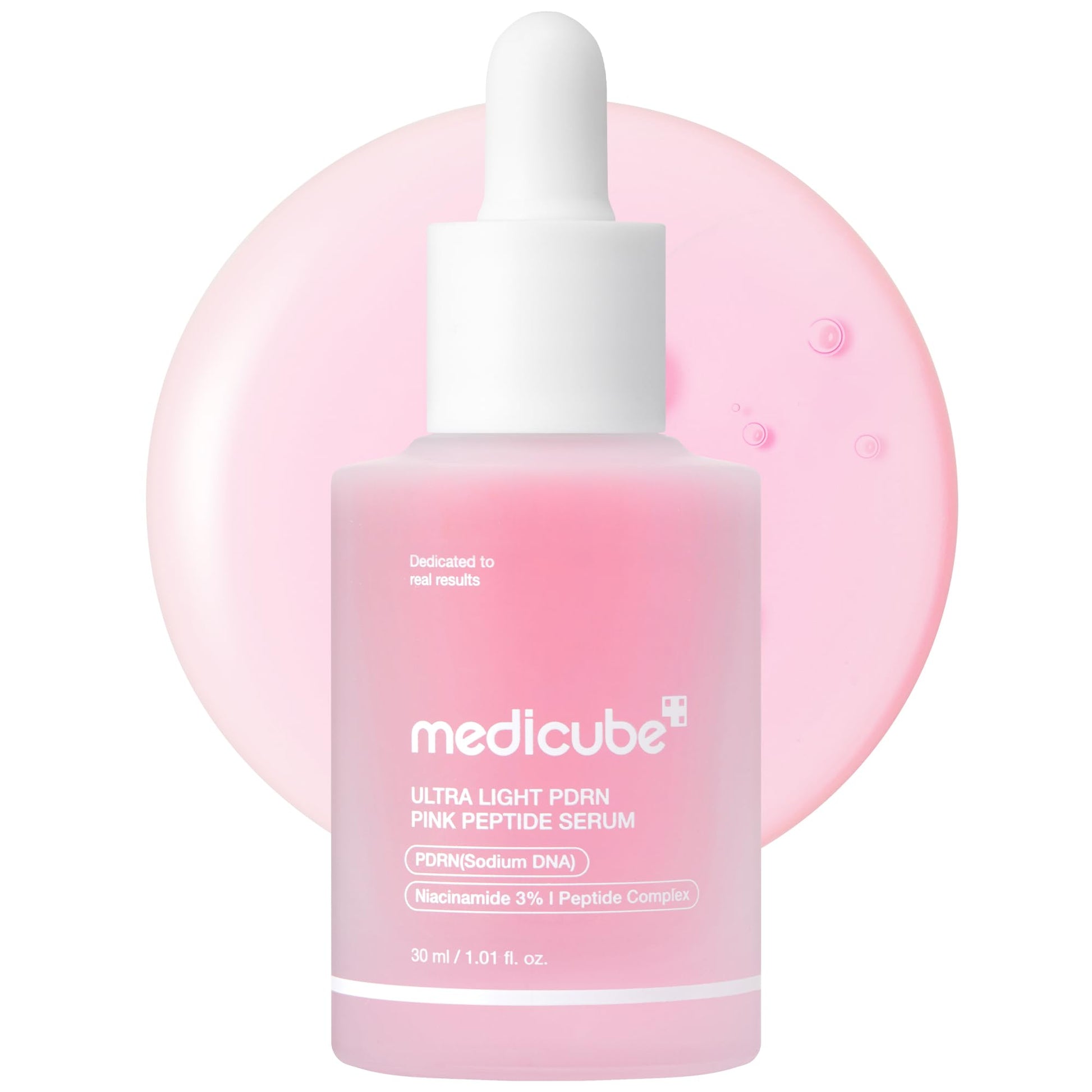 medicube Suero de Péptidos de ADN de Salmón PDRN Rosa, suero de brillo rosa, péptido, niacinamida, hidratante y reafirmante, tono de piel desigual, cuidado de la piel coreana | 1.01 fl.oz. (1.01 fl.oz