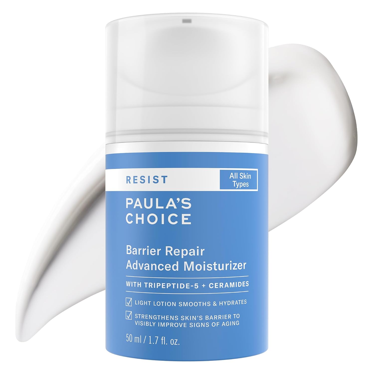 Paula's Choice RESIST Barrier Repair - Hidratante facial avanzado con ceramidas, péptidos, crema facial de hidratación profunda para arrugas, antienvejecimiento para todo tipo de piel, sin fragancia