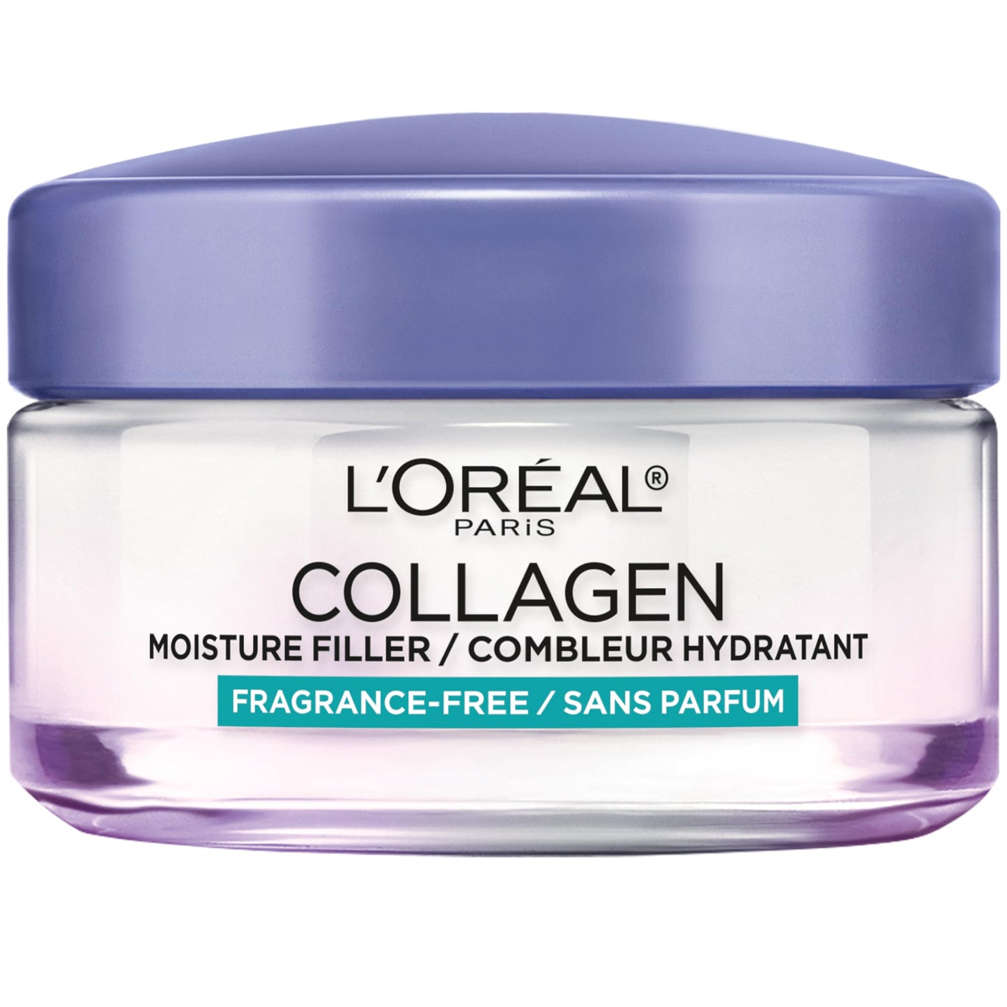L'Oreal Paris Hidratante facial diario de colágeno, crema facial antienvejecimiento para reducir las arrugas y proporcionar una hidratación intensa, 1.7 onzas