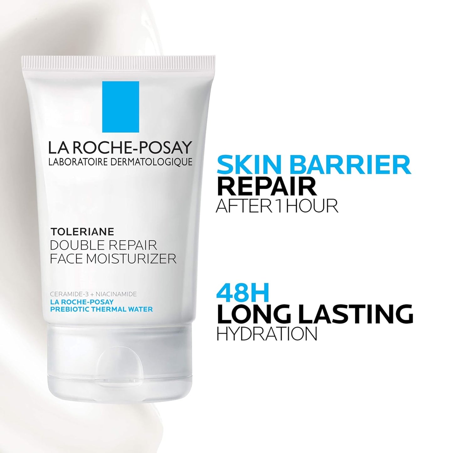 La Roche-Posay Toleriane - Crema hidratante facial de doble reparación, crema facial diaria con ceramida y niacinamida para todo tipo de piel, sin aceite, sin fragancia