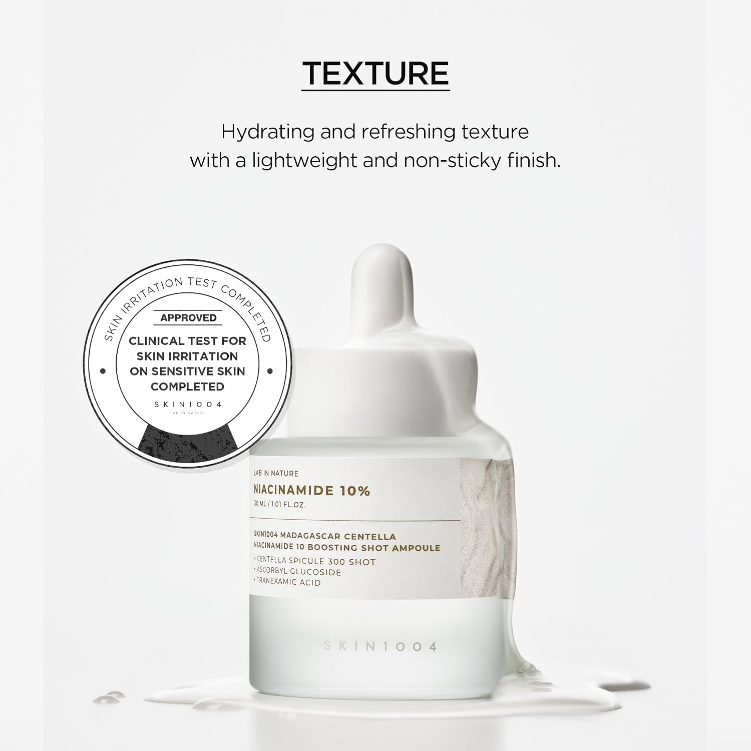 SKIN1004 Ampollón de Impulso de Niacinamida 10%, 1.01 fl.oz, 30ml, Suero Hidratante de Niacinamida, Suero Facial Concentrado Coreano con Ácido Tranexámico, Centella de Madagascar, Cuidado de la Piel