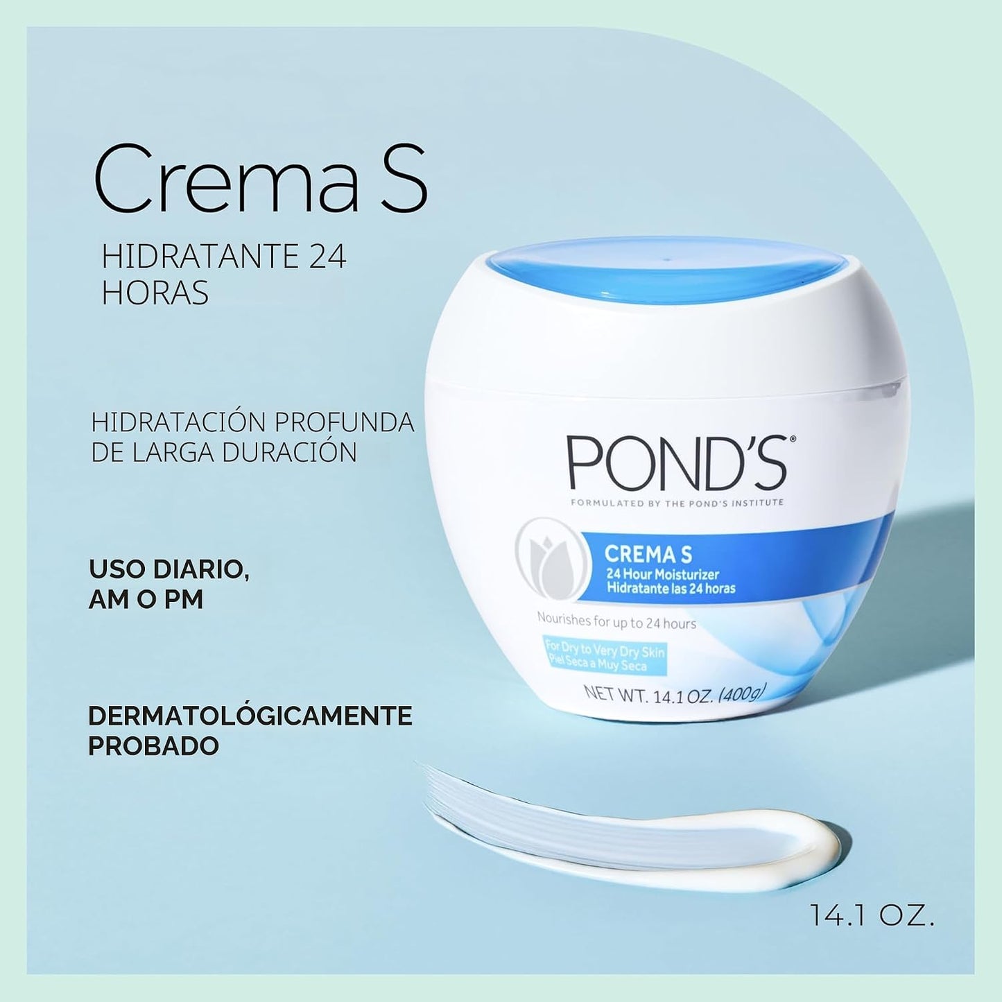 Pond's Crema Hidratante Nutritiva, Crema S, Sin Fragancia, Marfil, 14.1 Oz