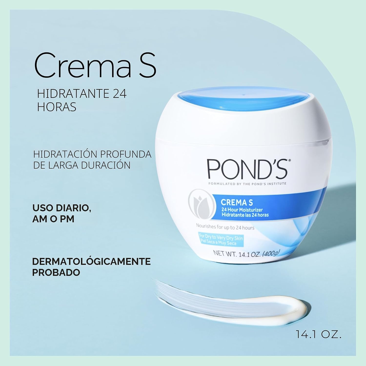 Pond's Crema Hidratante Nutritiva, Crema S, Sin Fragancia, Marfil, 14.1 Oz