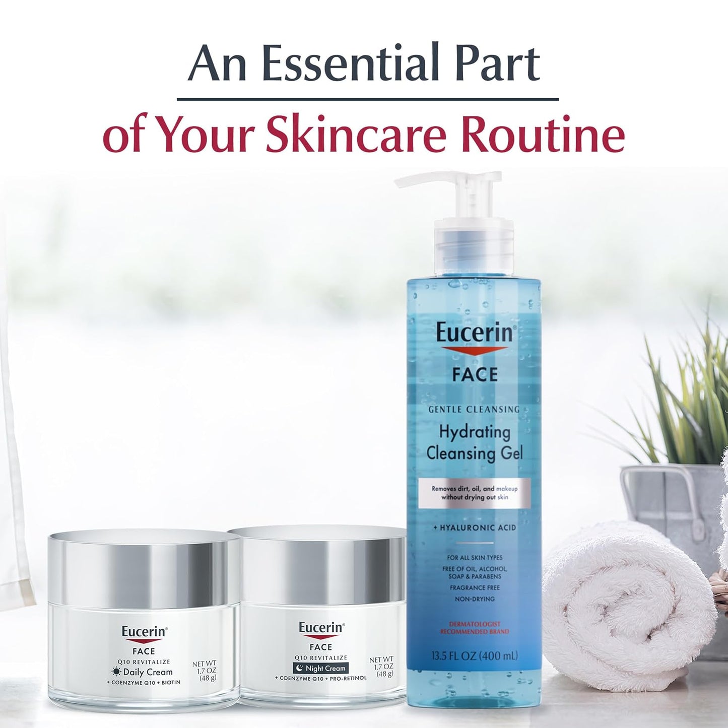 Eucerin Q10 Crema Antiarrugas Nocturna + Pro-Retinol, Crema Facial para Piel Sensible, Frasco de 1.7 Onzas