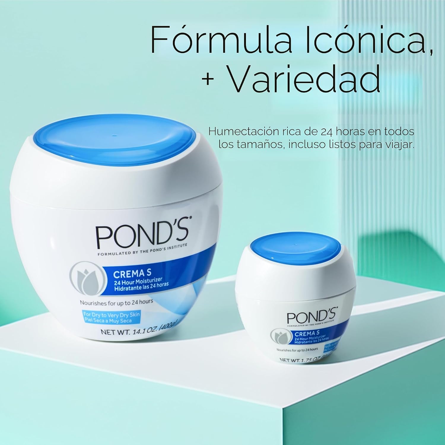 Pond's Crema Hidratante Nutritiva, Crema S, Sin Fragancia, Marfil, 14.1 Oz