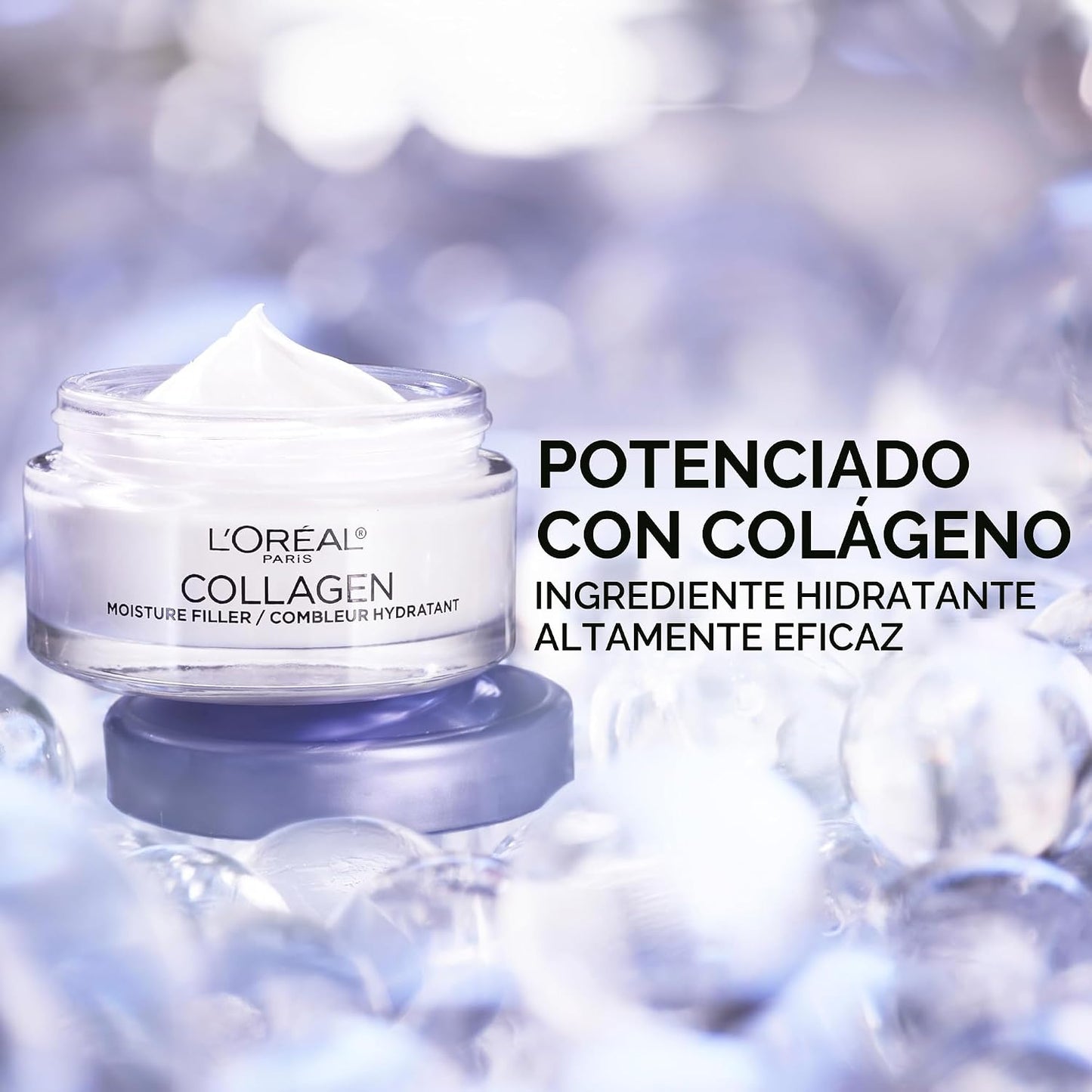 L'Oreal Paris Hidratante facial diario de colágeno, crema facial antienvejecimiento para reducir las arrugas y proporcionar una hidratación intensa, 1.7 onzas