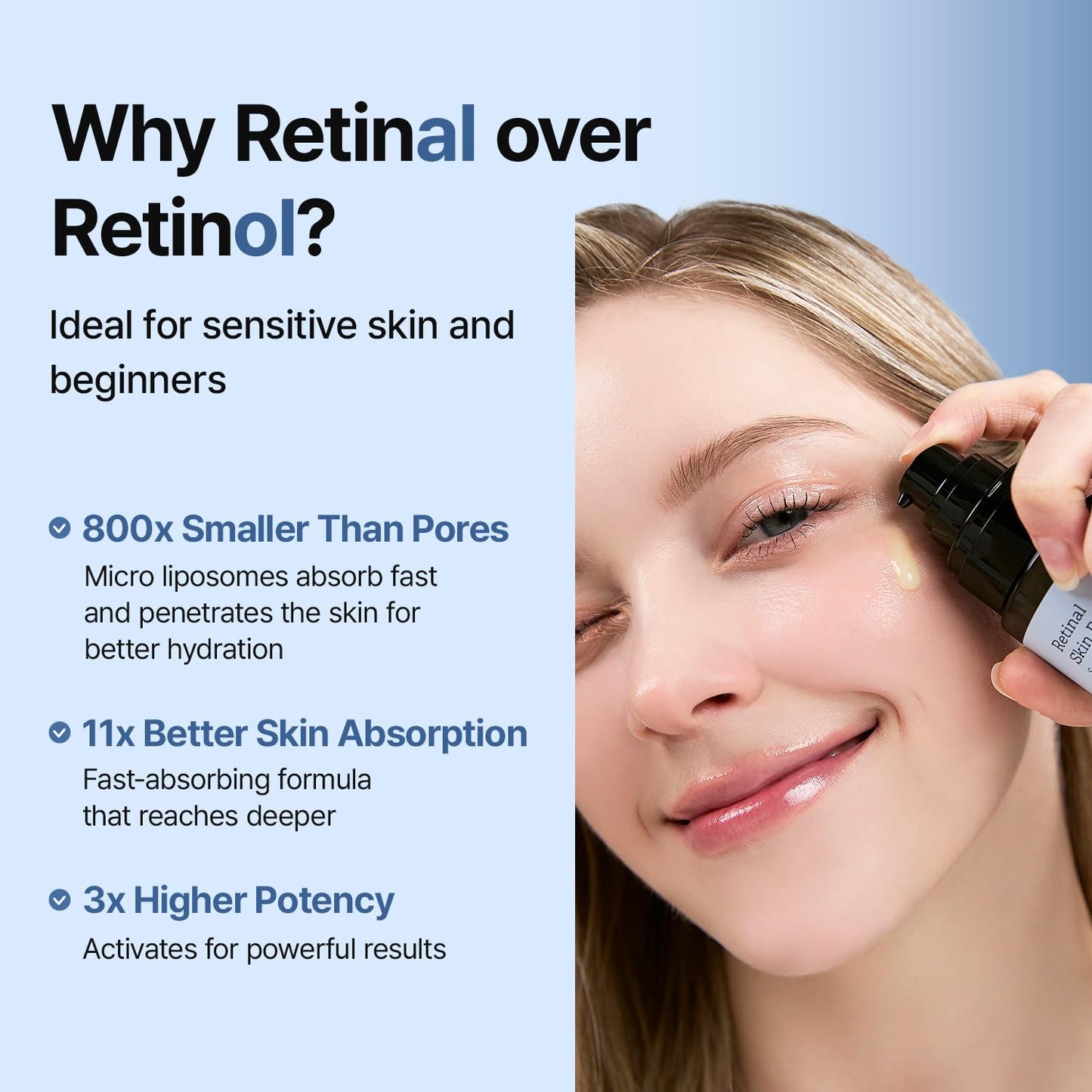 MEDITHERAPY Retinal Skin Booster Serum - Retinaldehído no irritante para principiantes para cara y cuerpo - Minimizador de poros de retinol antienvejecimiento para piel propensa a imperfecciones