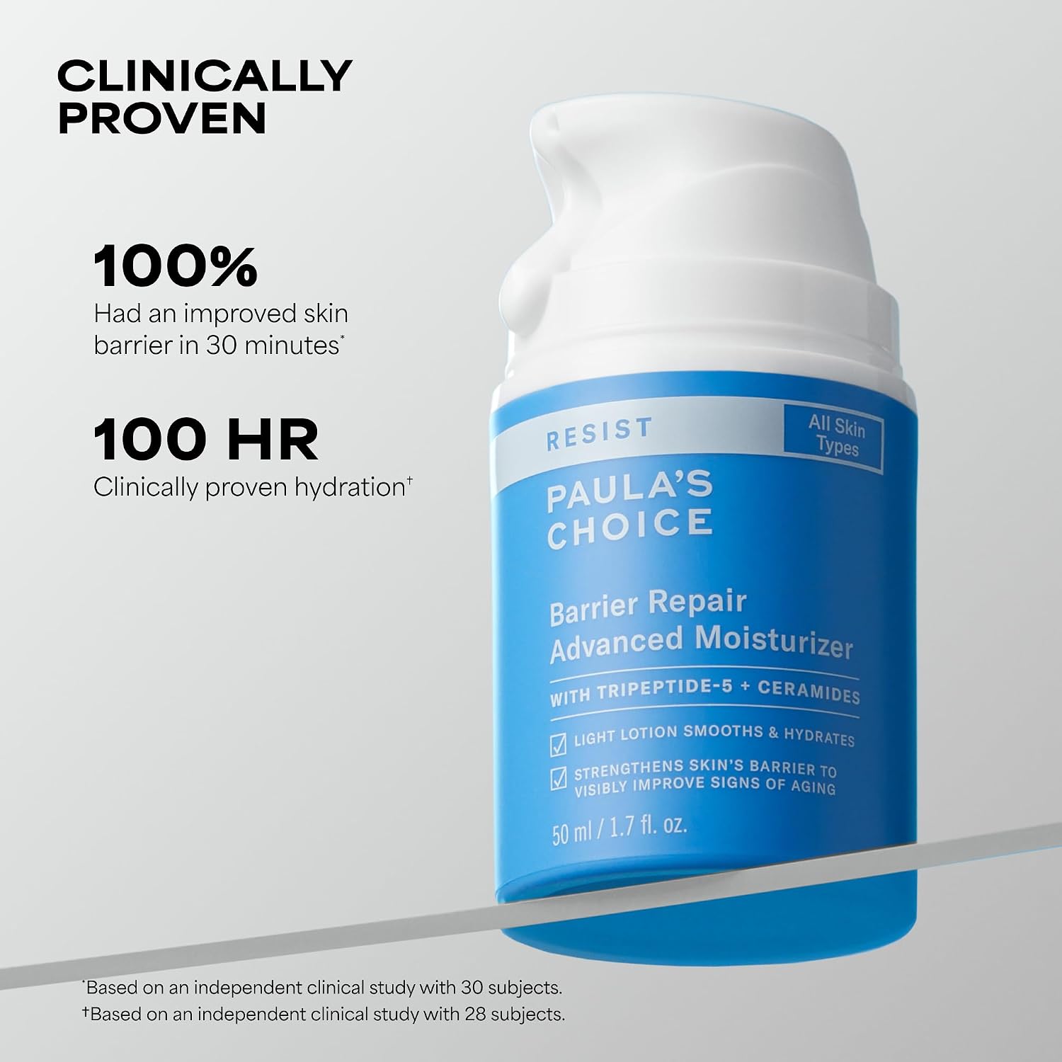 Paula's Choice RESIST Barrier Repair - Hidratante facial avanzado con ceramidas, péptidos, crema facial de hidratación profunda para arrugas, antienvejecimiento para todo tipo de piel, sin fragancia