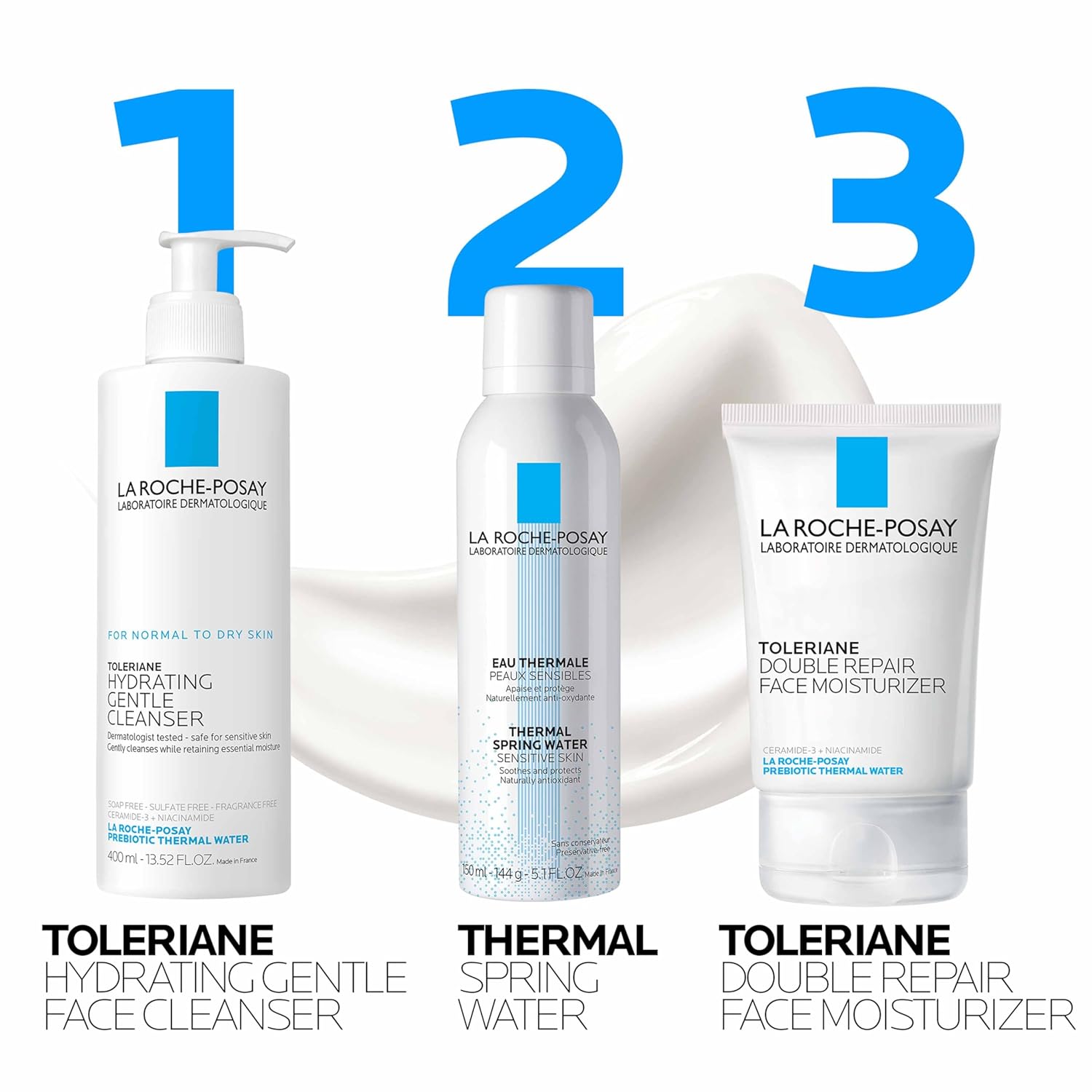 La Roche-Posay Toleriane - Crema hidratante facial de doble reparación, crema facial diaria con ceramida y niacinamida para todo tipo de piel, sin aceite, sin fragancia