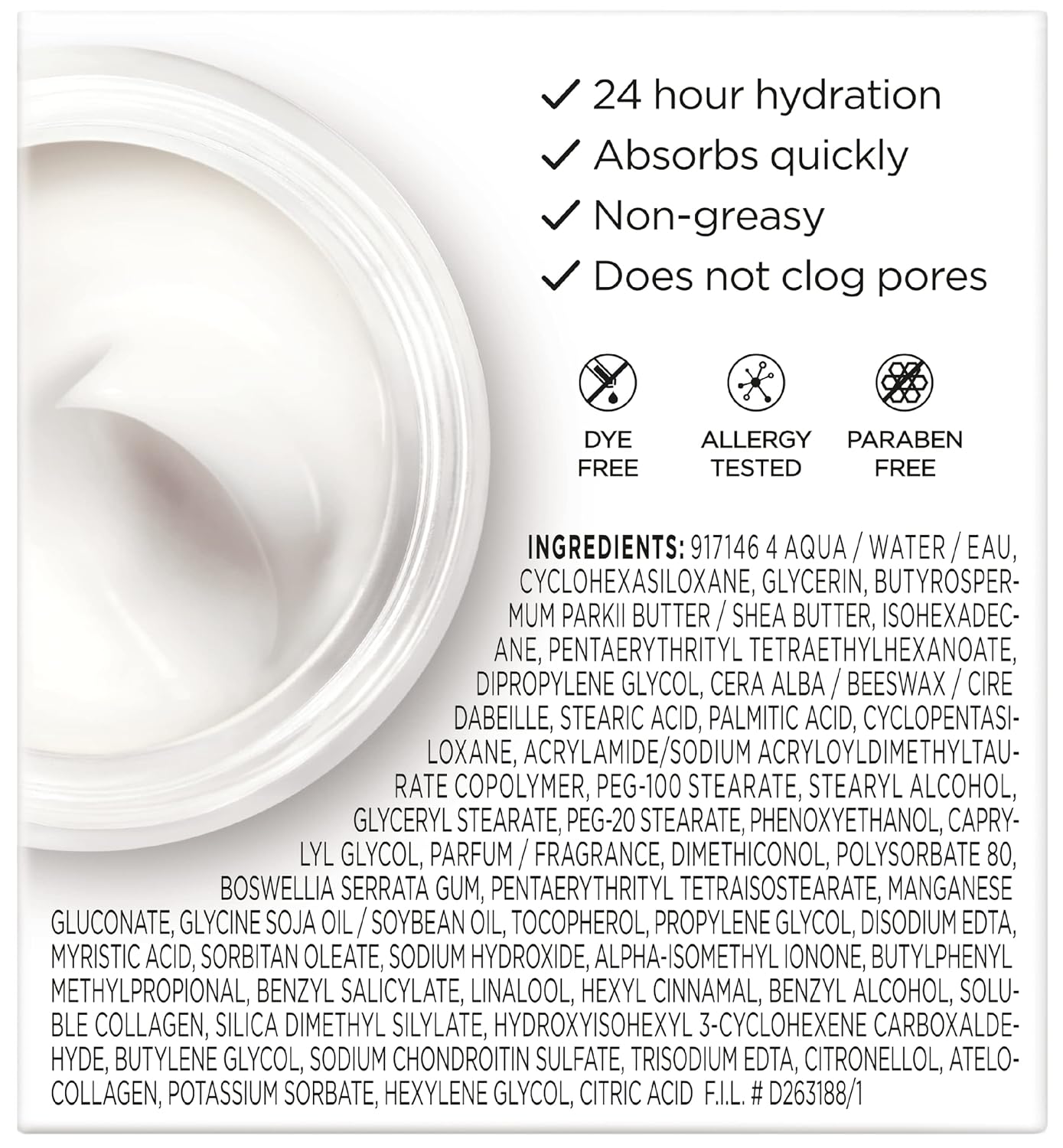L'Oreal Paris Hidratante facial diario de colágeno, crema facial antienvejecimiento para reducir las arrugas y proporcionar una hidratación intensa, 1.7 onzas