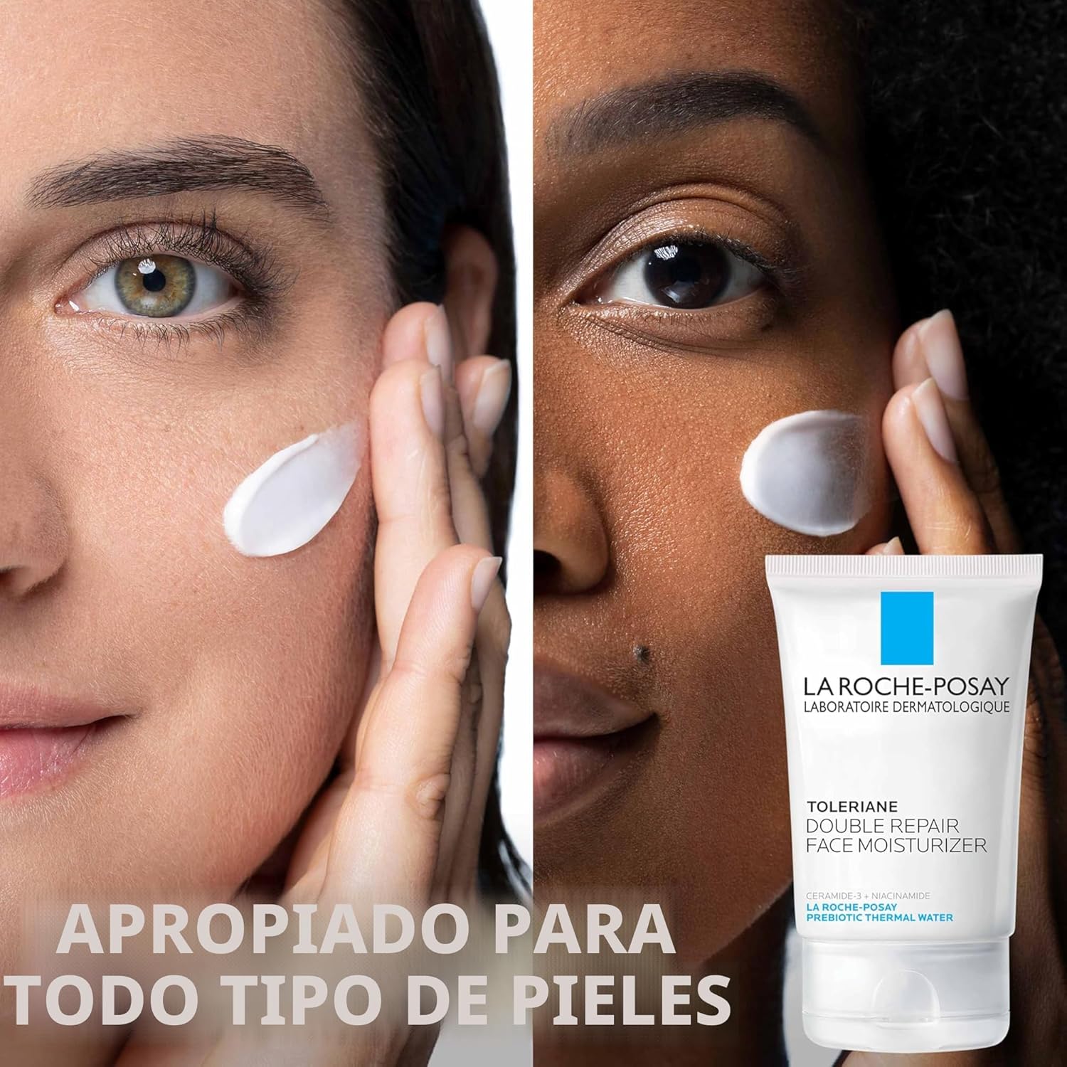 La Roche-Posay Toleriane - Crema hidratante facial de doble reparación, crema facial diaria con ceramida y niacinamida para todo tipo de piel, sin aceite, sin fragancia