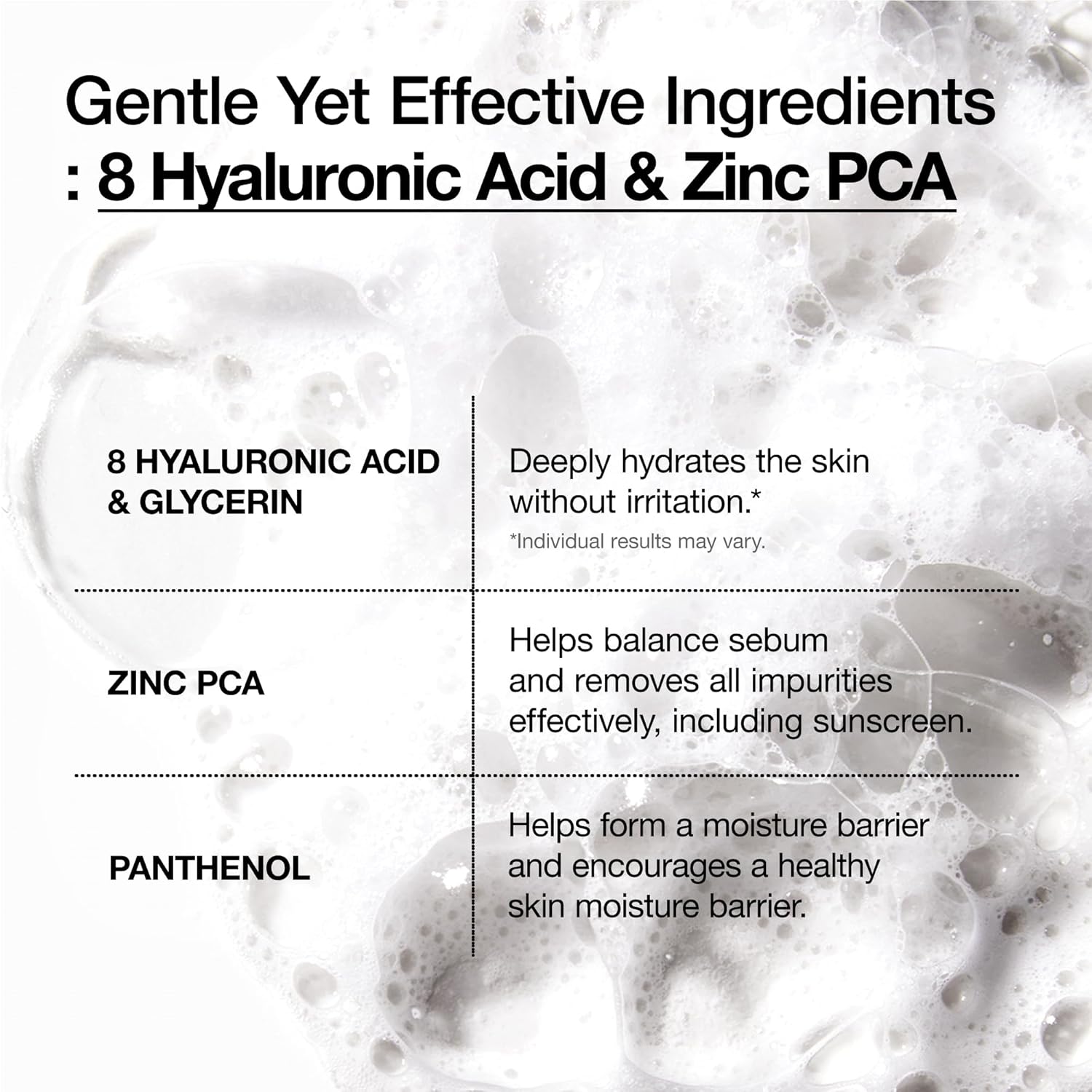Anua - Limpiador facial hidratante de espuma suave, ácido hialurónico, glicerina, zinc, pantenol, lavado facial coreano para pieles secas, para doble limpieza, cuidado de la piel coreano (150ml/5.07fl