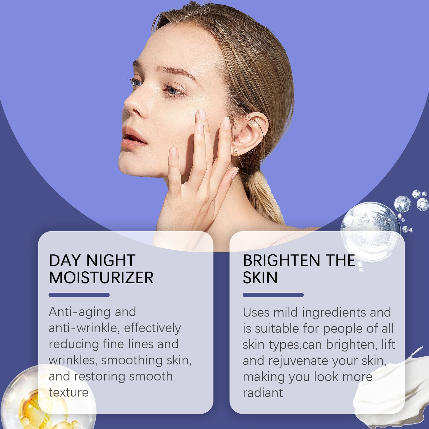Crema Hidratante Facial de Retinol Hoygi, Crema para el Cuidado de la Piel Hidratante y Nutritiva de Esencia de Colágeno y Retinol.