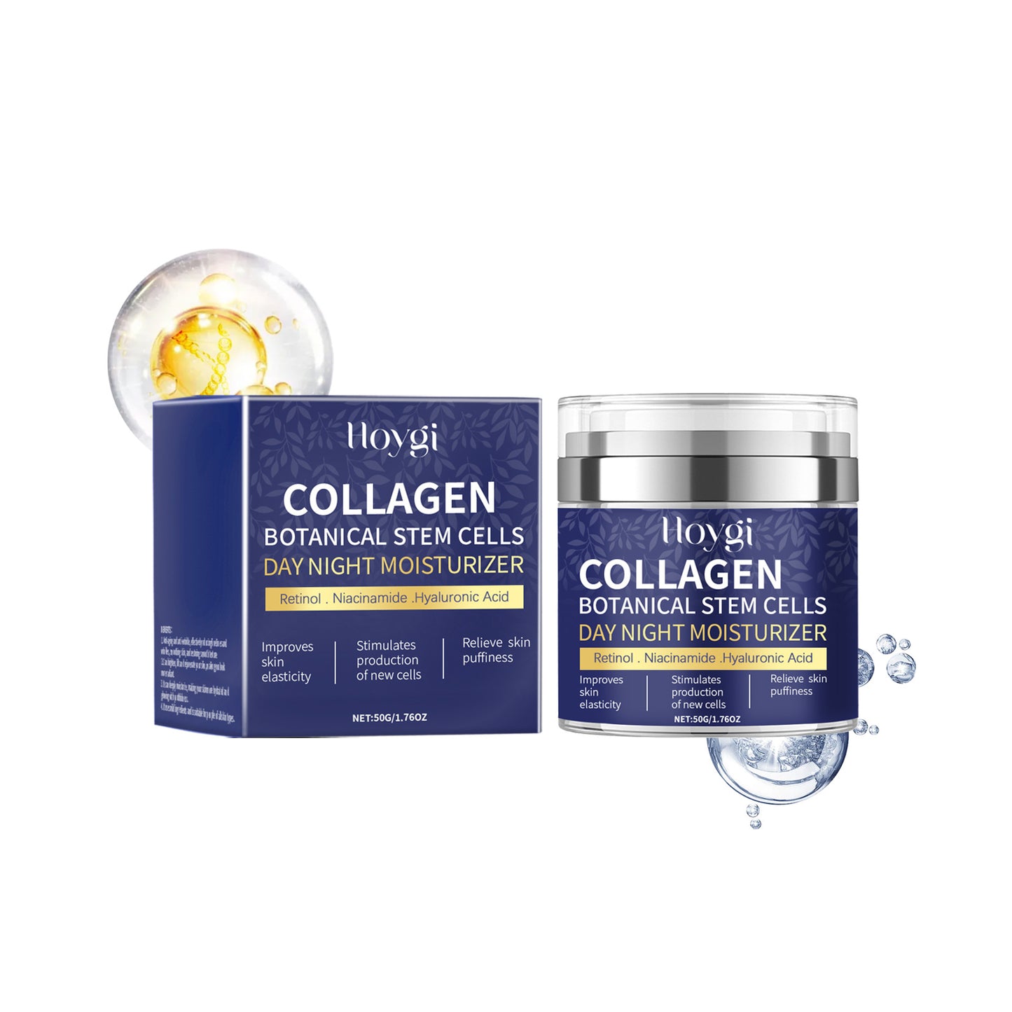 Crema Hidratante Facial de Retinol Hoygi, Crema para el Cuidado de la Piel Hidratante y Nutritiva de Esencia de Colágeno y Retinol.