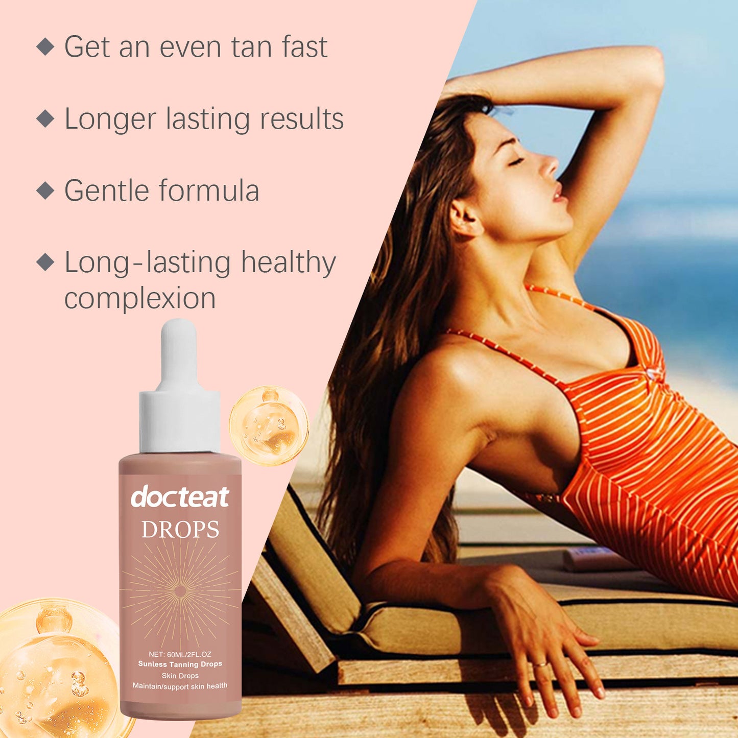 Docteat Herbal Skin Brightening Supplement Drops - Body Skin Care, Skin Brightening and Moisturizing Supplement Drops