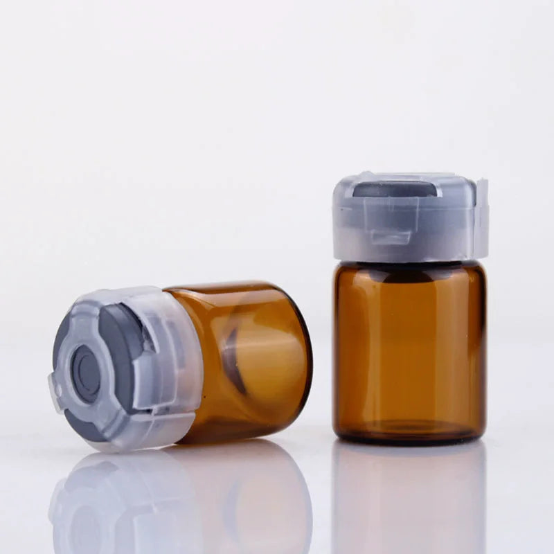 Lote de 50 Viales de Vidrio Estériles Sellados de 3ml, 5ml y 10ml para Suero y Líquidos