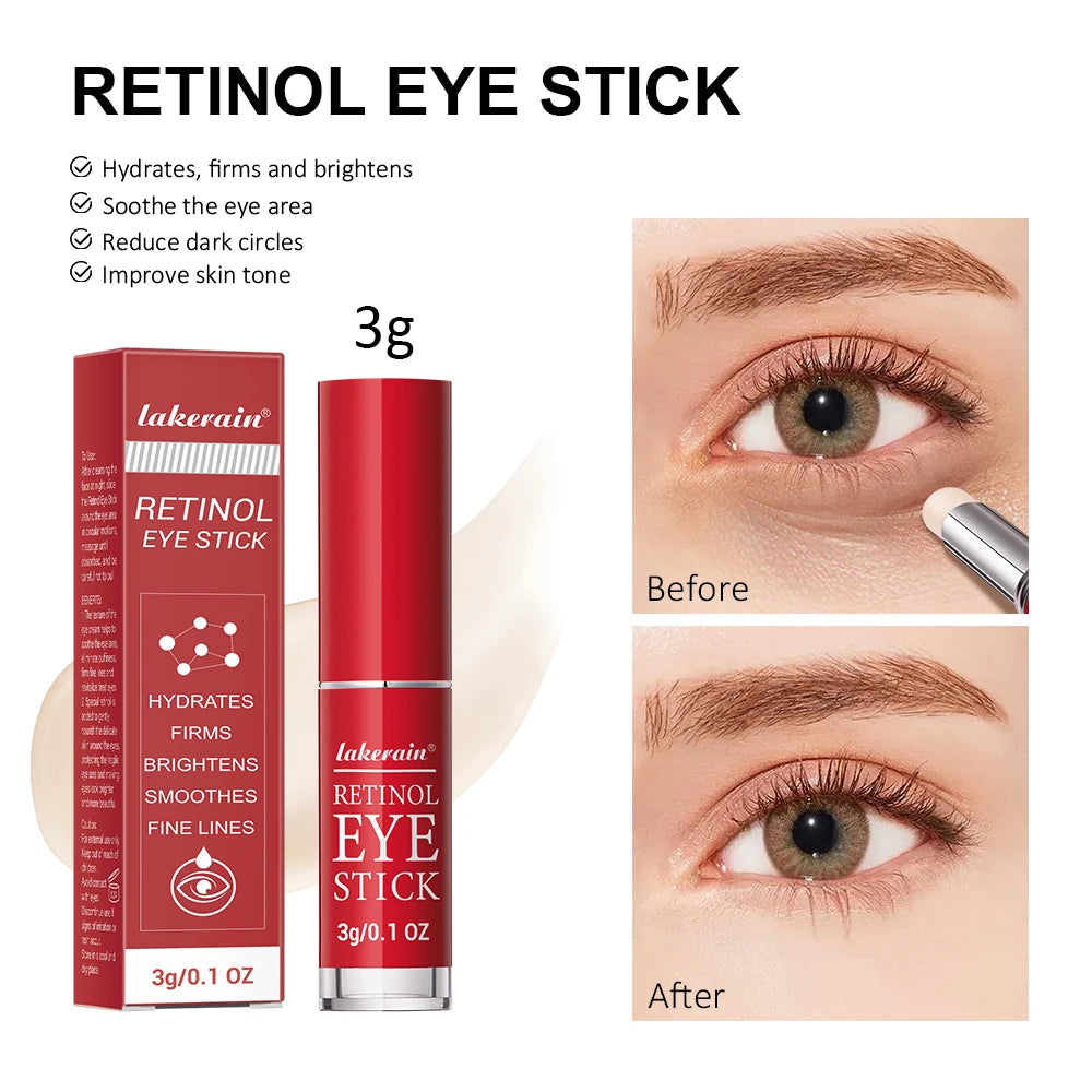 Lakerain Retinol crema antiarrugas para ojos antihinchazón eliminar ojeras bolsas de ojos palo desvanecimiento línea fina hidratante cuidado de la piel
