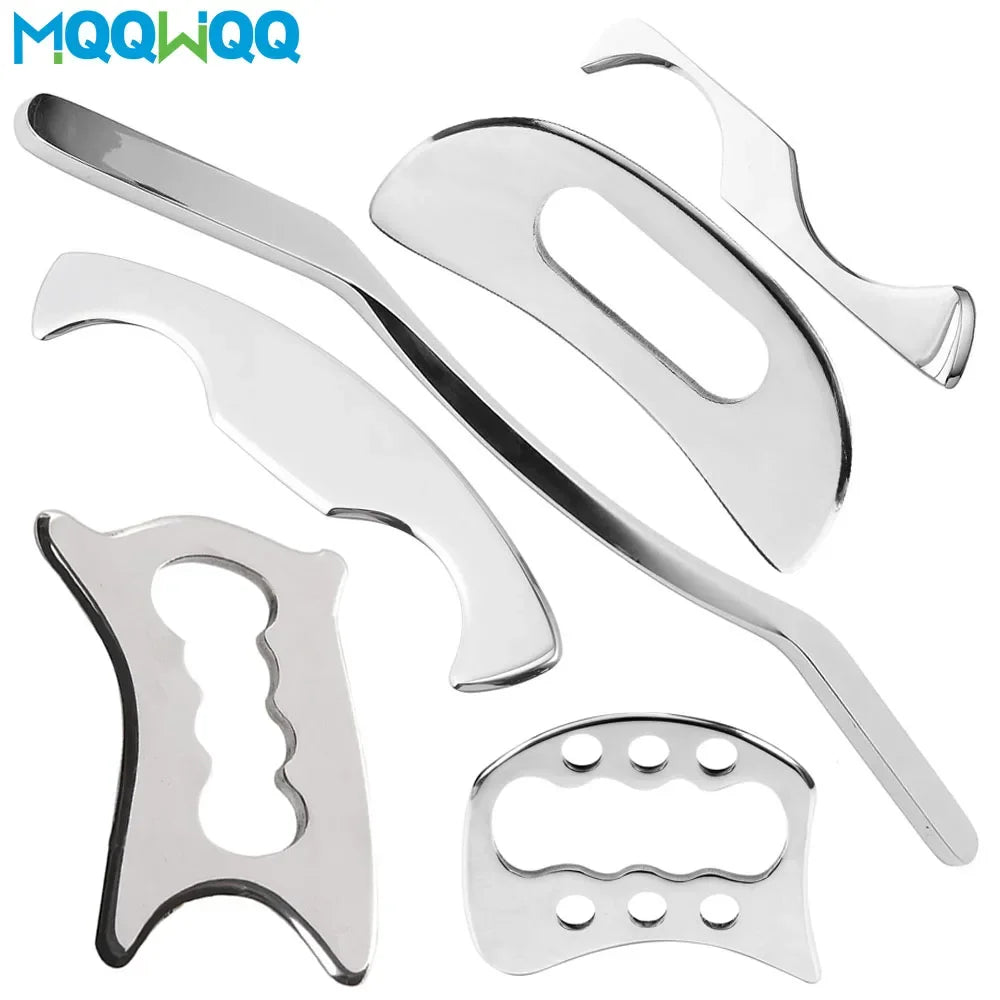 Barra Gua Sha de acero inoxidable, masajeador de tejido profundo para la relajación y la eliminación de celulitis, tabla de raspado para adelgazamiento corporal, masaje muscular relajante.