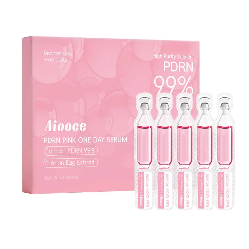 Esencia de péptido de proteína de suero de salmón, 2ml X 10 Uds., antienvejecimiento, reparación de arrugas, hidratante y iluminador, cuidado de refuerzo de colágeno facial