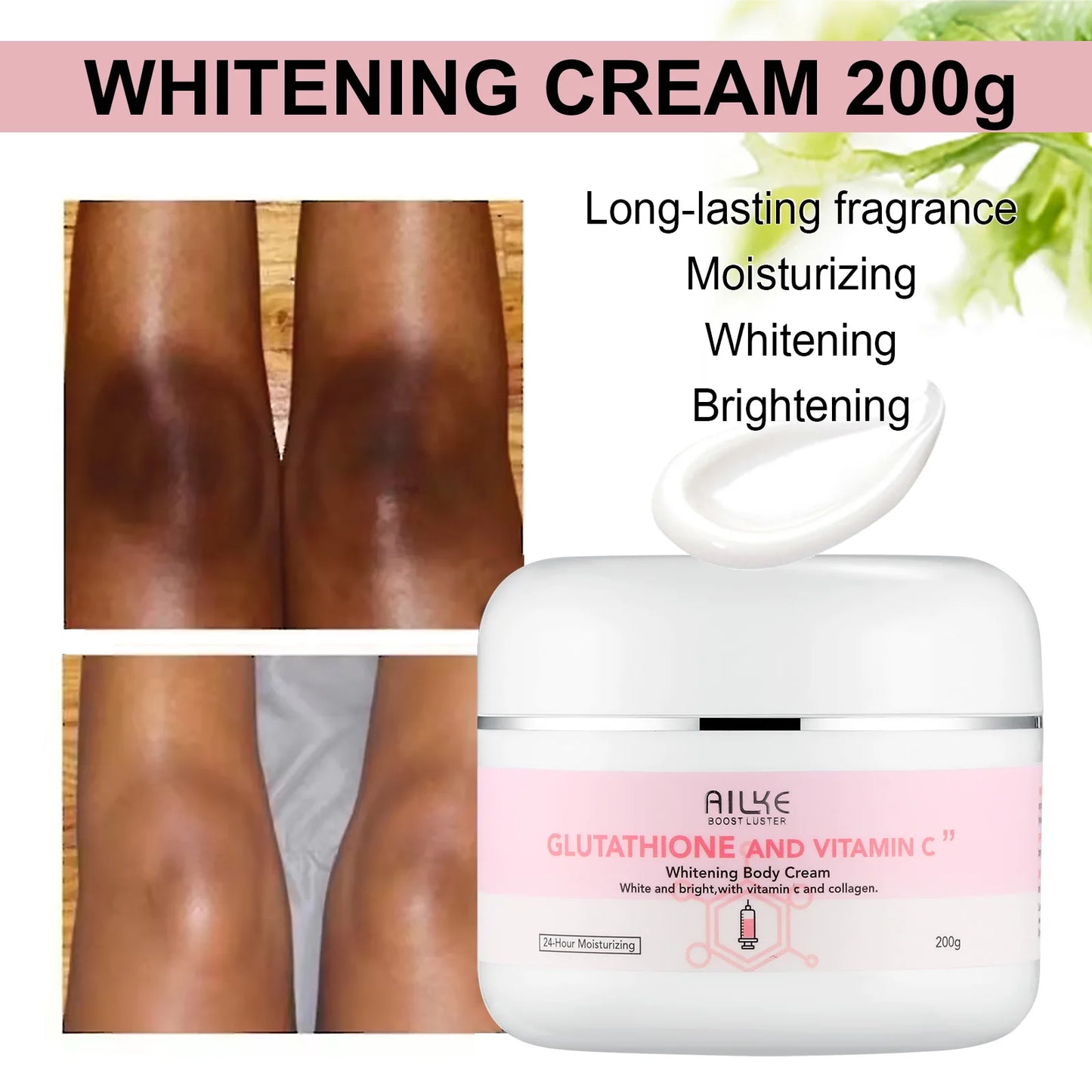 AILKE Glutathione & Vitamin C Kit, With Whitening Lotion, Moisturizing Cream, Lightening Soap, Spa Oil, Glowing Body Cream