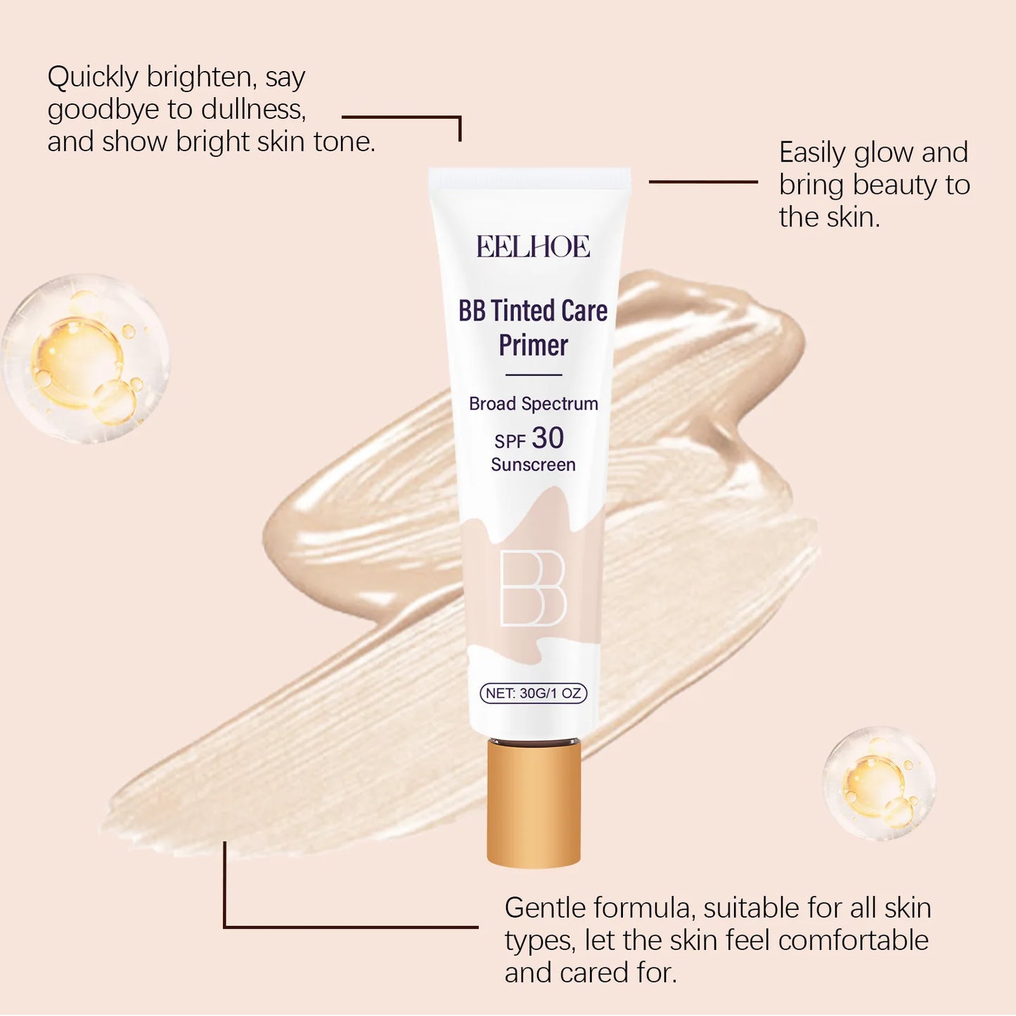 Crema BB protectora: cobertura para imperfecciones faciales, hidratante, protección diaria, hidratante teñido