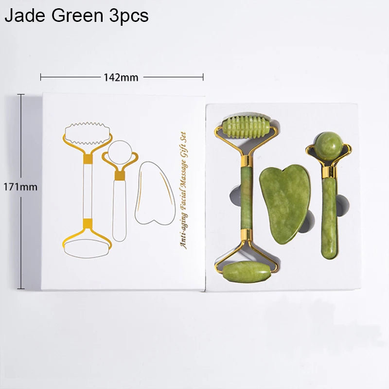 Rodillo facial y gua sha de cerca