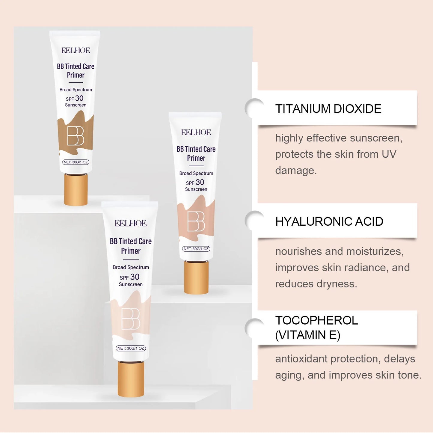 Crema BB protectora: cobertura para imperfecciones faciales, hidratante, protección diaria, hidratante teñido