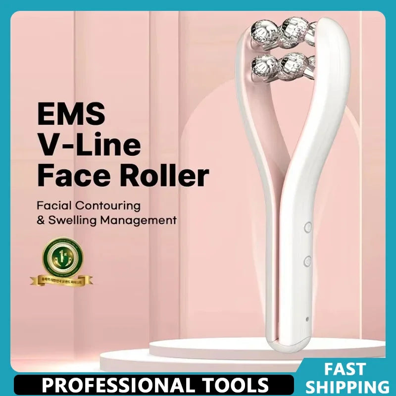 Rodillo Facial Reafirmante y Lifting V-Face: Masajeador de Belleza para Adelgazar y Tonificar el Rostro