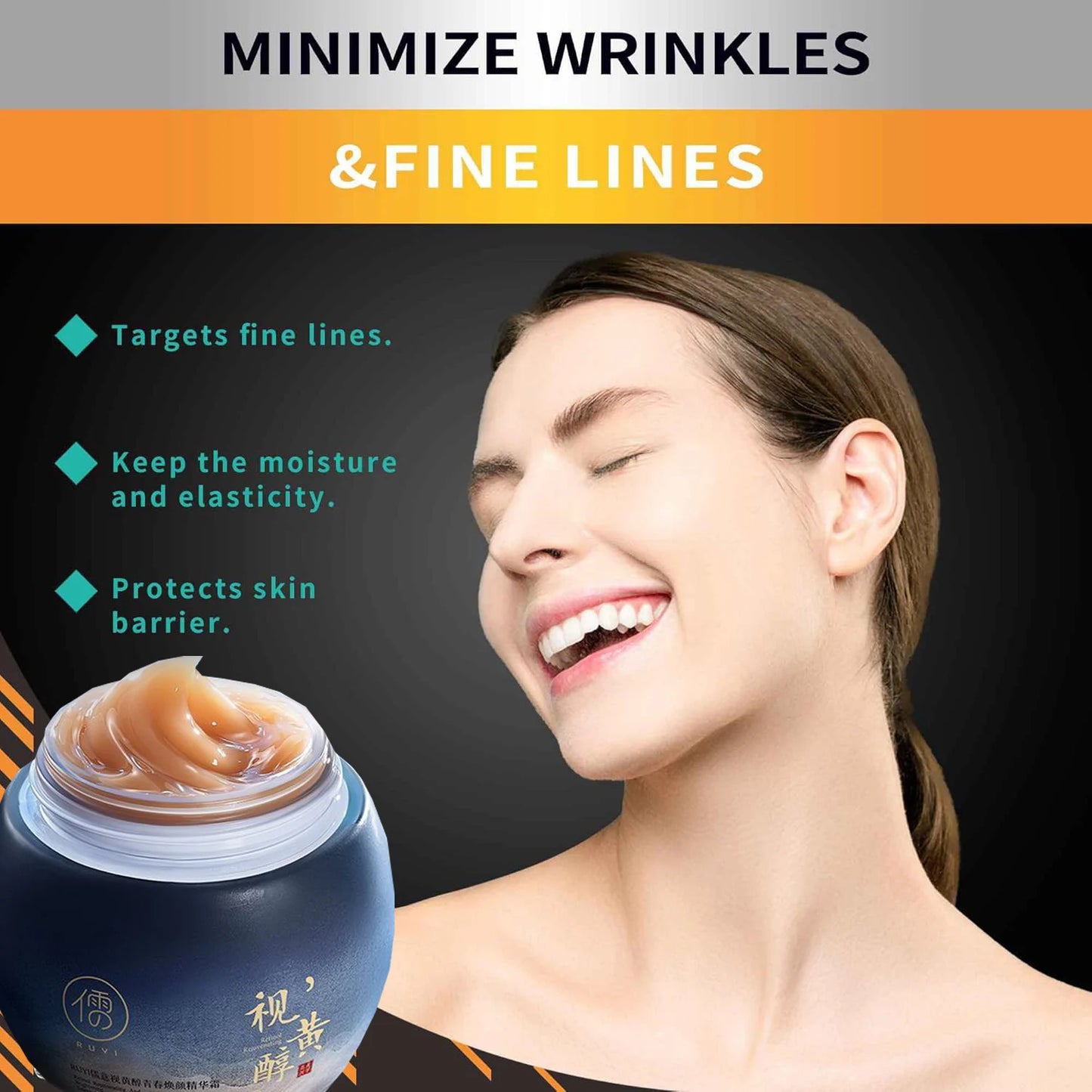 Crema facial antienvejecimiento de Retinol, 100g, eliminador de arrugas hidratante, cremas de colágeno de ácido hialurónico, cuidado de la piel, cosmético de día y noche
