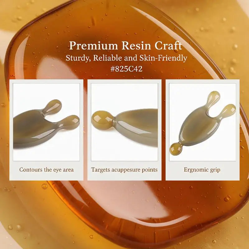 Herramienta de Masaje Facial Guasha con Diseño de Resina para Lifting Facial, Antiarrugas y Masaje Ocular
