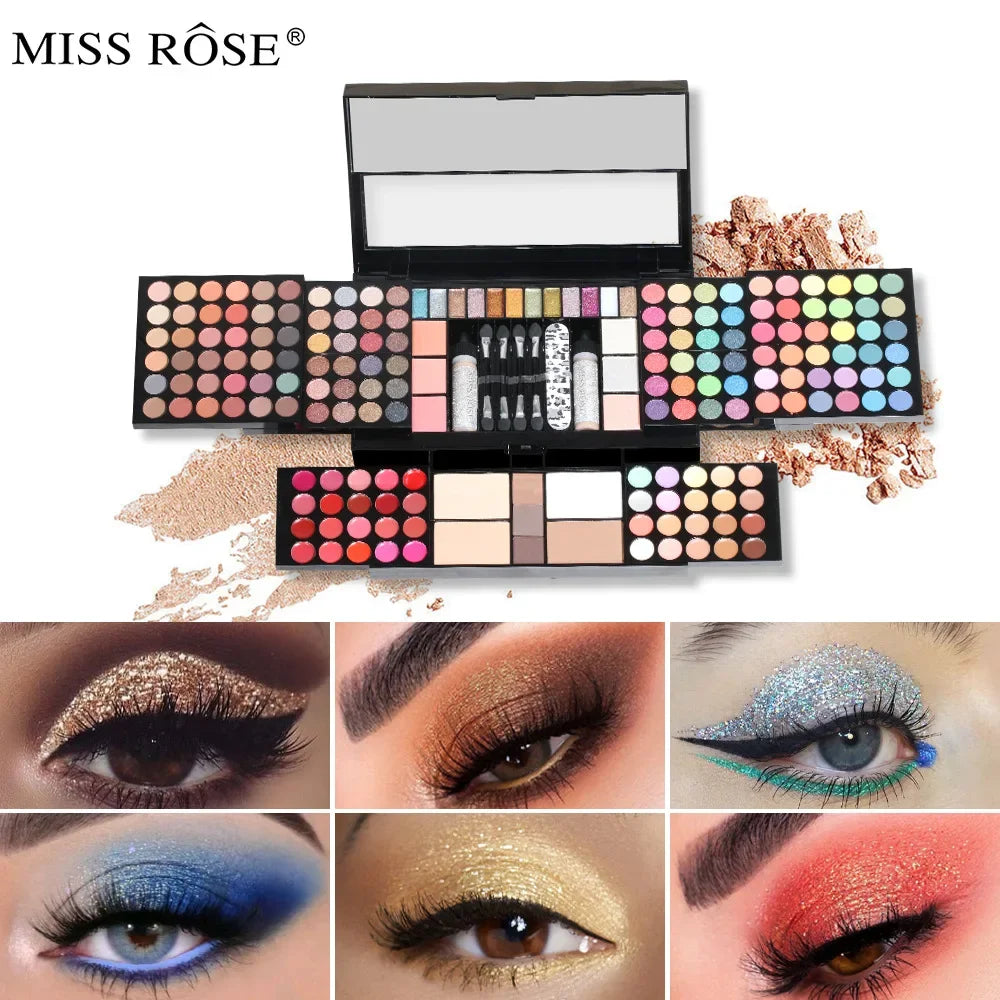 Miss Women Gifts All in One Makeup Kit Full Sets  Eyeshadow Lips Blush Lipstick Concealer Brush Mirror Multi-Functional Make Up