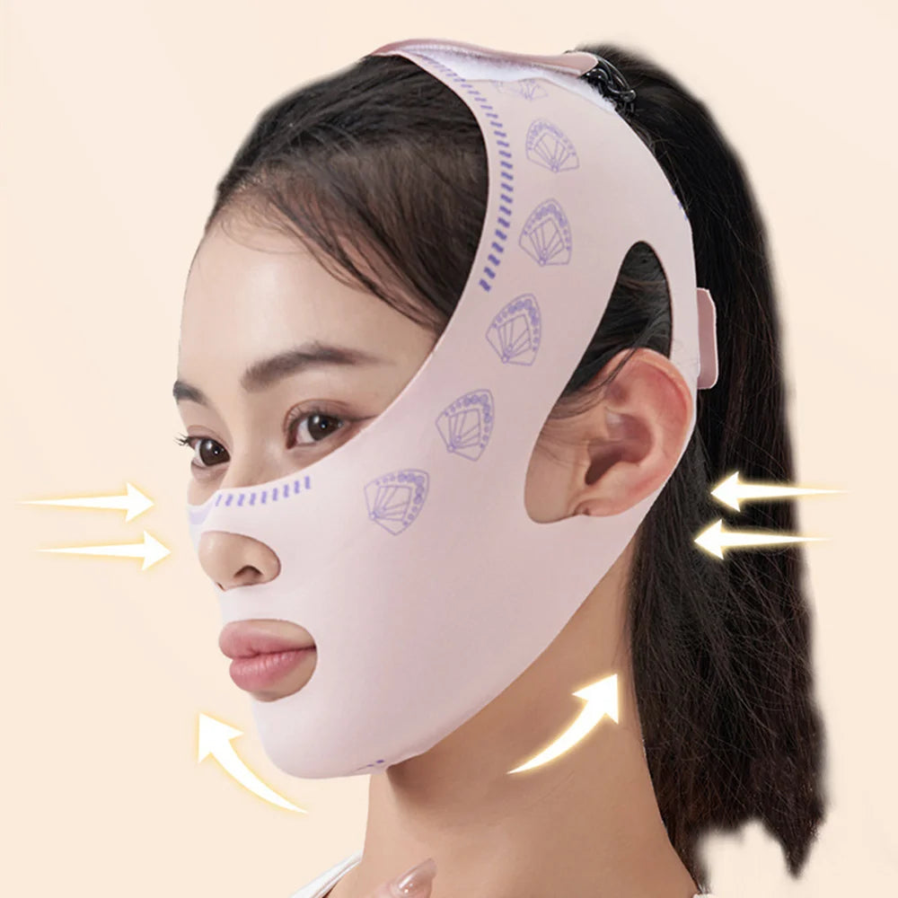 Mascarilla fina EMS para masaje de cabeza, relajación Facial, carga USB, correa adelgazante Facial, levantamiento Facial, Reduce la barbilla doble, levantamiento de mejillas y cara