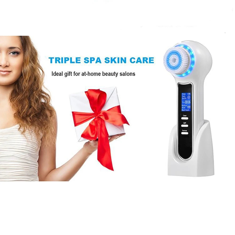Exfoliante de lavadora facial, cepillo eléctrico giratorio facial para exfoliación, masaje y limpieza profunda