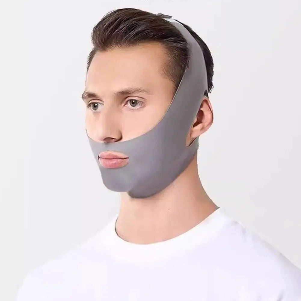Herramienta de escultura Facial para hombres, vendaje de cara en V para levantamiento de pliegues nasolabiales, máscara para dormir de doble barbilla