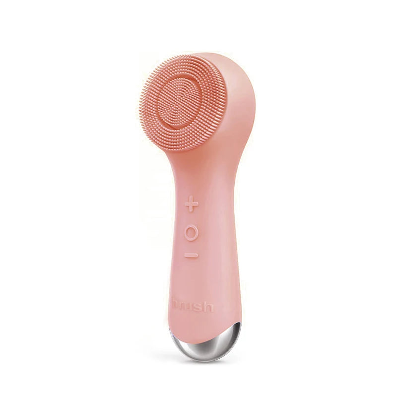 Cepillo de limpieza facial de silicona con modos de rotación y vibración duales, masaje por vibración facial, cepillo facial con carga USB