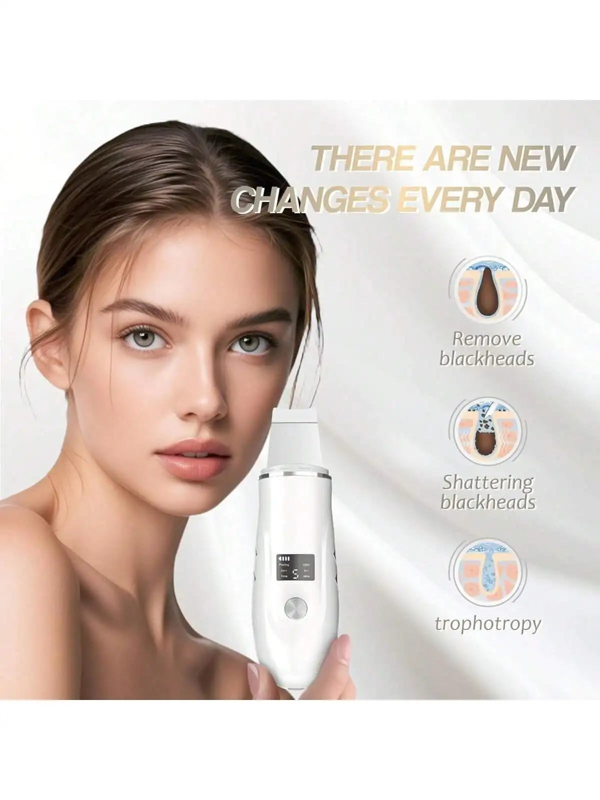 Espátula Ultrasónica de Limpieza Facial