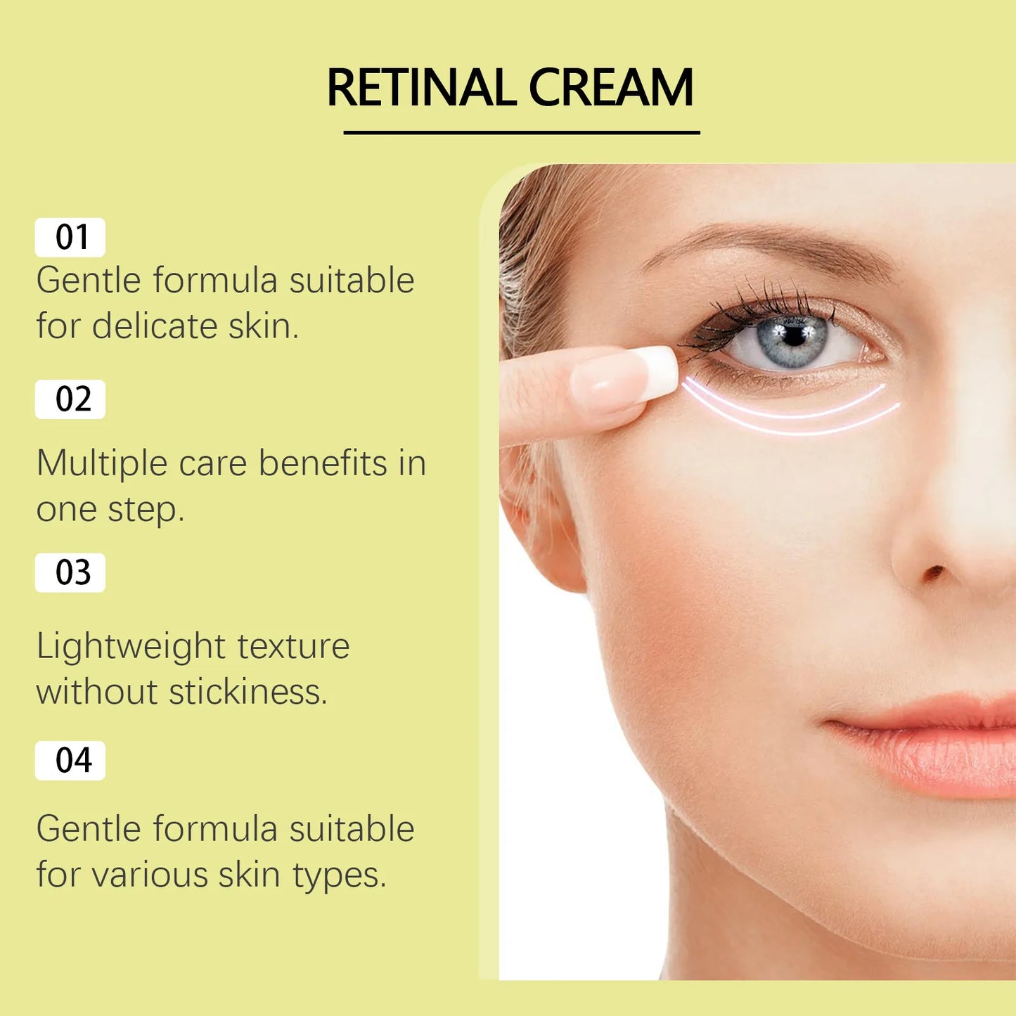 Crema reafirmante iluminadora con Retinol, reafirmante, antiarrugas, mejora la opacidad, enrojecimiento, flacidez, línea fina, hidrata, nutre la piel