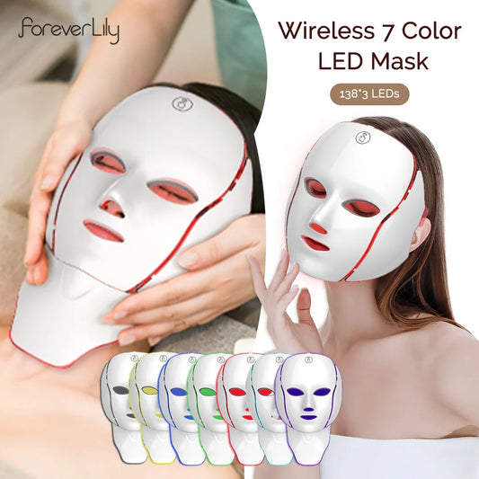 Máscara LED Facial y Cuello 7 Colores