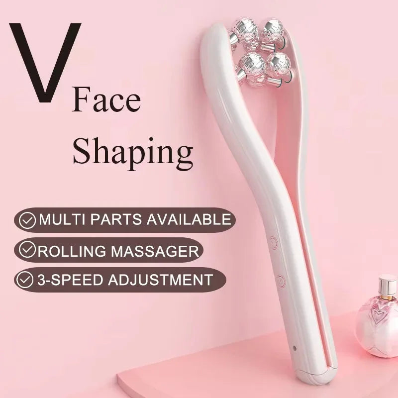 Rodillo Facial Adelgazante Pulchritudinous, Masajeador Facial en Forma de V para Reafirmar y Levantar el Rostro