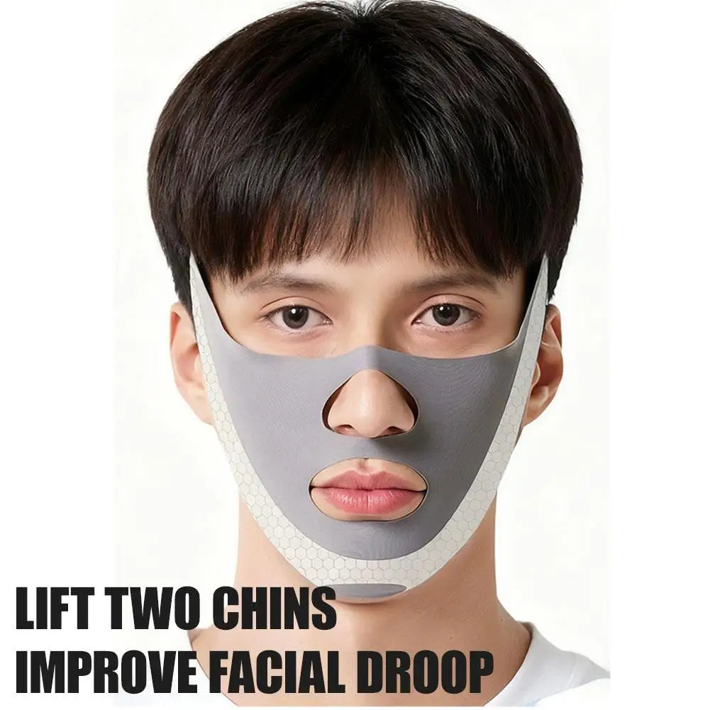 Herramienta de escultura Facial para hombres, vendaje de cara en V para levantamiento de pliegues nasolabiales, máscara para dormir de doble barbilla