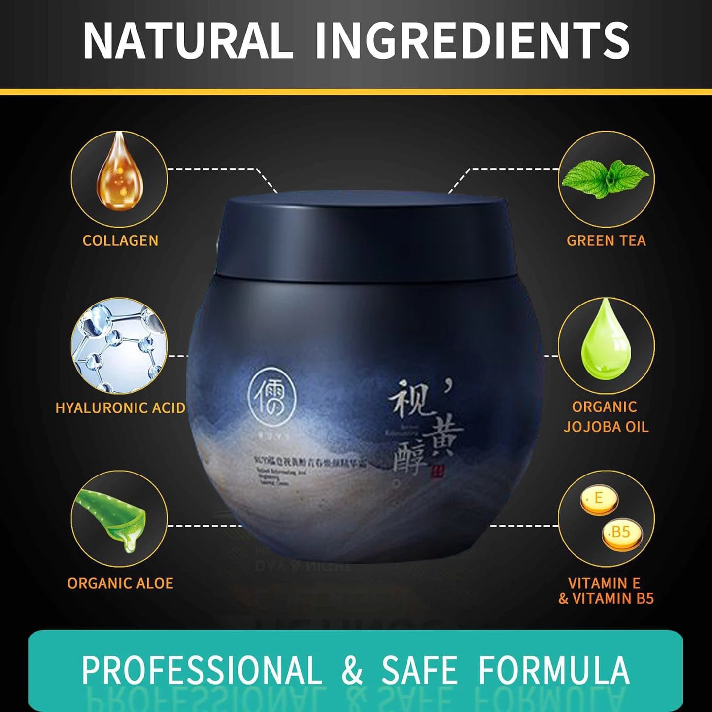 Crema facial antienvejecimiento de Retinol, 100g, eliminador de arrugas hidratante, cremas de colágeno de ácido hialurónico, cuidado de la piel, cosmético de día y noche