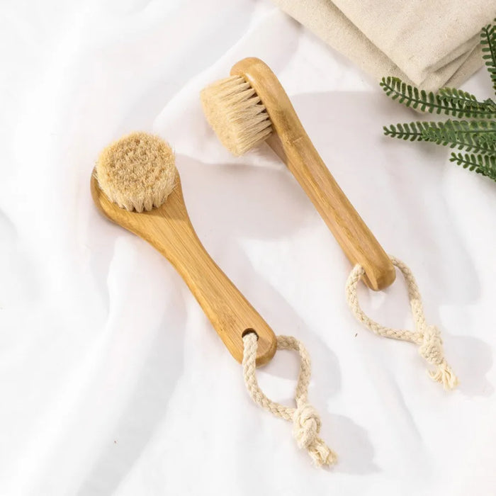 Gesichtsreinigungsbürste, Gesichts bürste aus Holz zum Peeling und zur Porenreinigung, für glatte und strahlende Haut