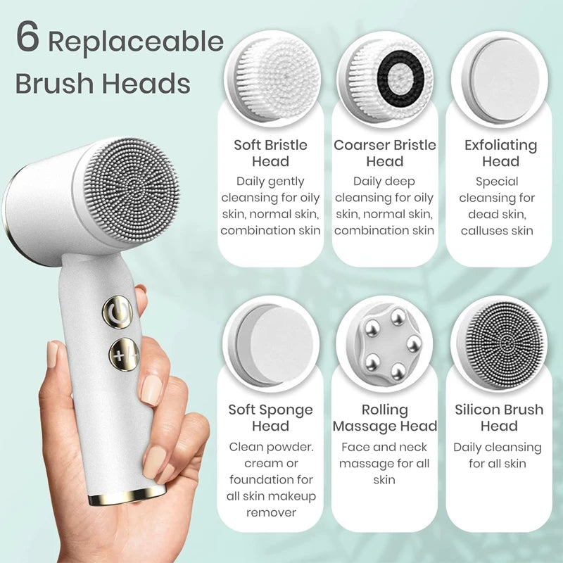 Cepillos de Limpieza Facial, Cepillo Exfoliante de Silicona para Masaje Facial, Exfoliación Profunda de Poros y Masaje