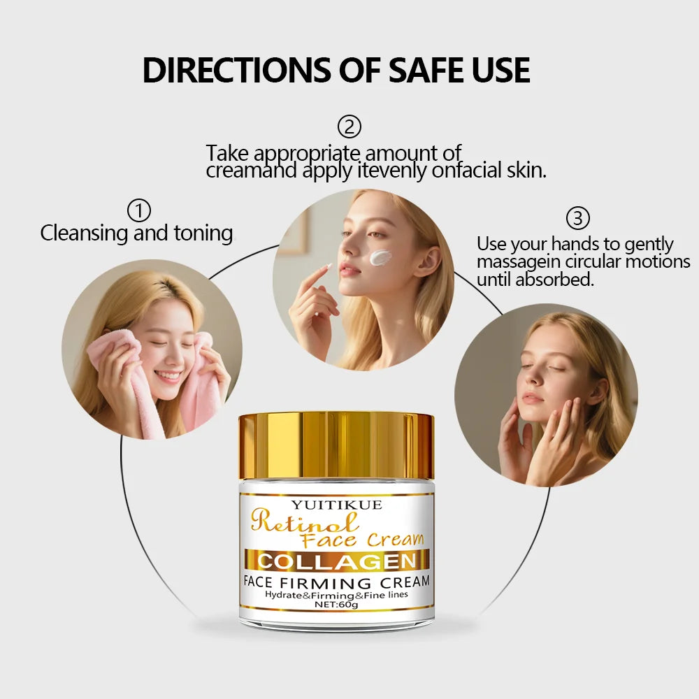 Crema Hidratante Diurna y Noche 60 Retinol Niacinamida, hidrata y reafirma, textura sedosa, adecuada para todo tipo de piel